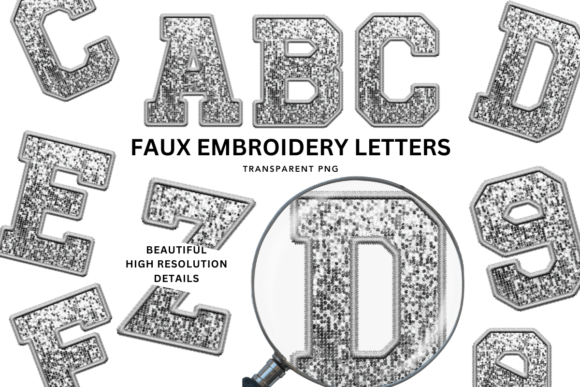 Faux Embroidery Sequin Alphabet PNG: Embroidery Seller’s Review