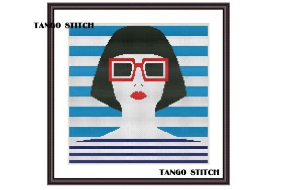 Pop Art Stripe Woman Portrait Embroidery Review