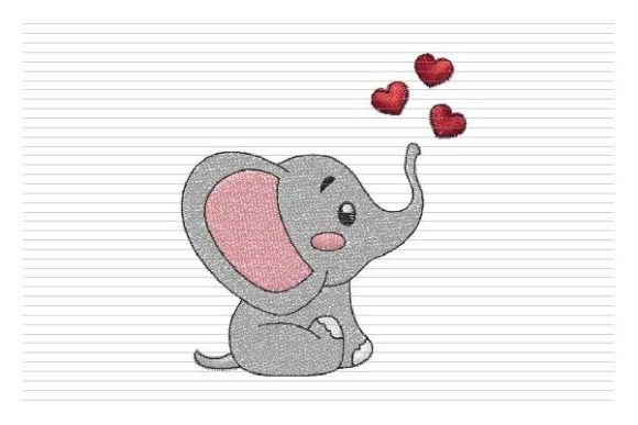 Reviewing Baby Elephant Embroidery, Cute Hearts
