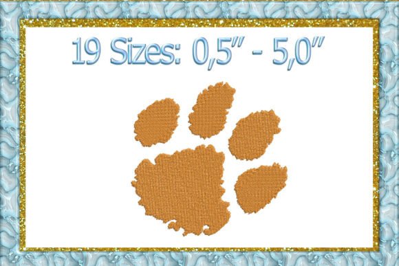 Tiger Paw Print Machine Embroidery Design